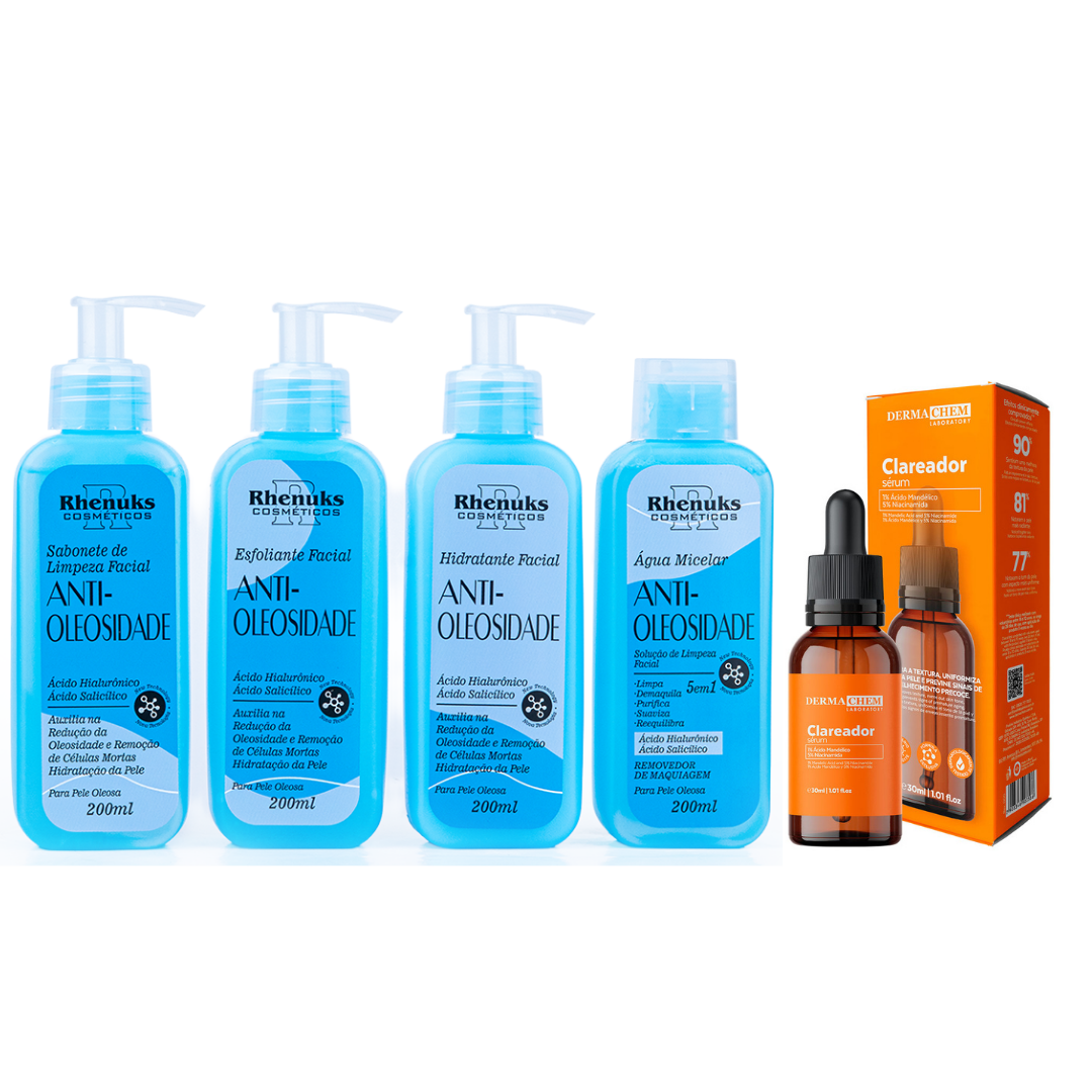 Kit Skincare Anti-Oleosidade + Sérum Clareador Facial Dermachem