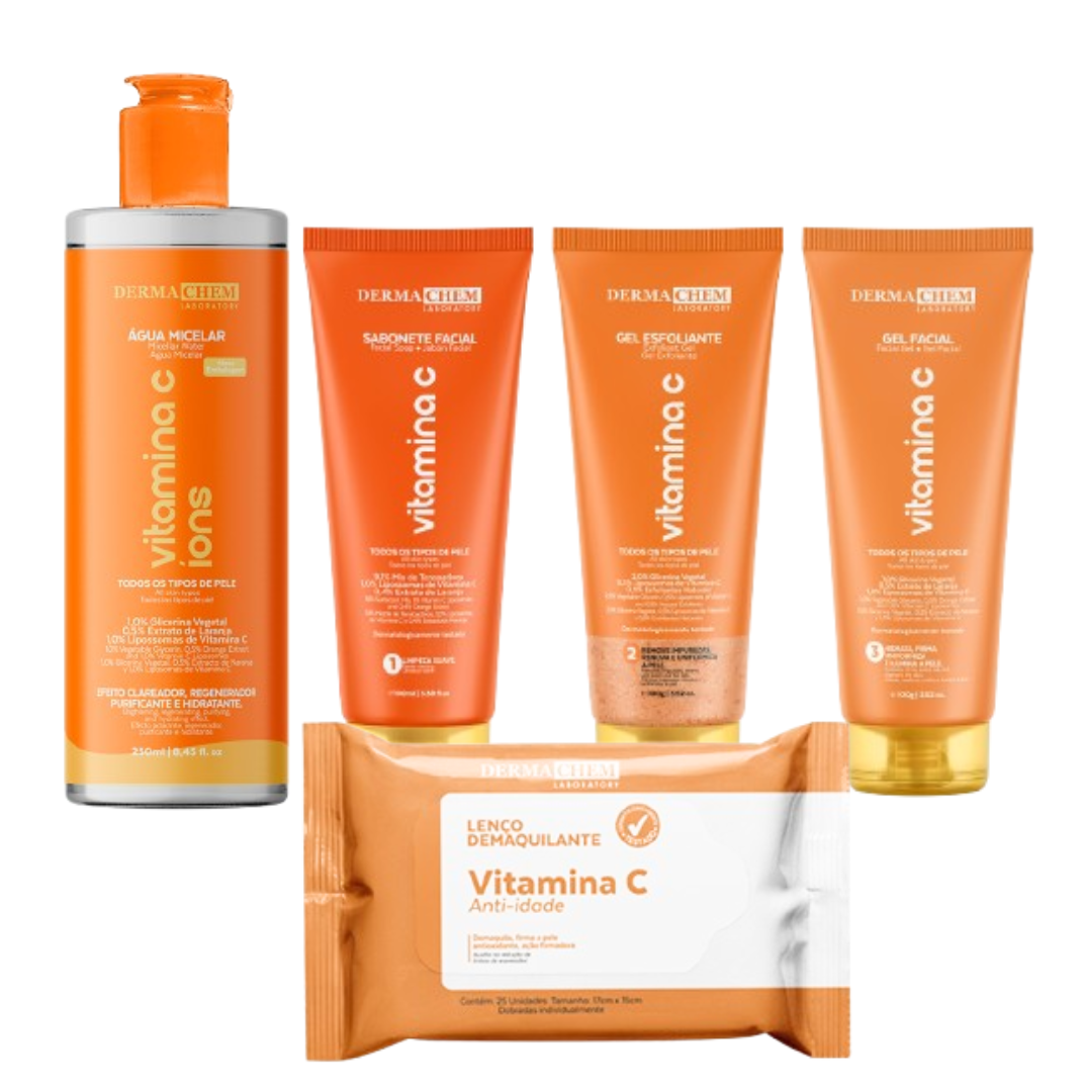 Kit Completo Vitamina C com Água Micelar - DermaChem