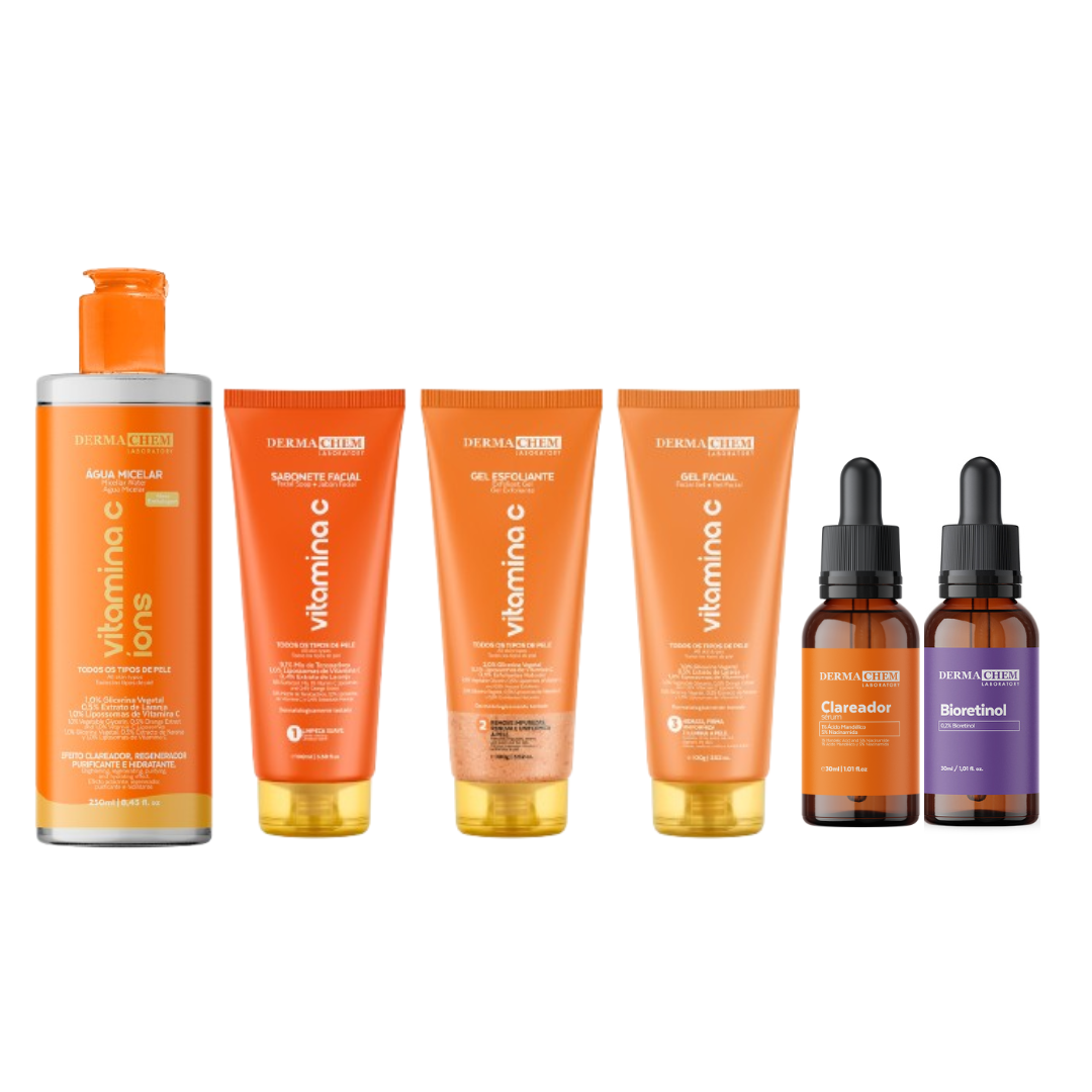 Kit Rotina Completa Vitamina C + Clareador + Bioretinol