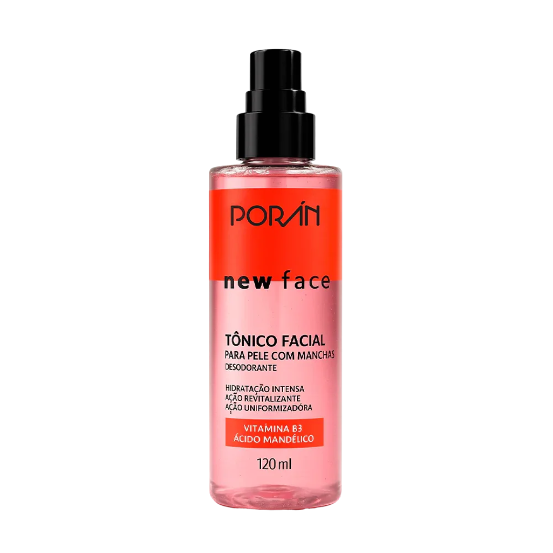 Tônico Facial Porán New Face Vitamina B3 + Ácido Mandélico 120ml