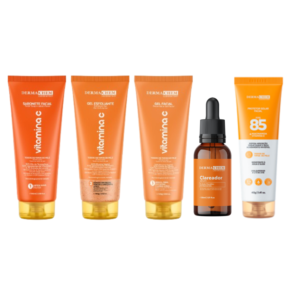 Kit Rotina Essencial Vitamina C + Clareador + Protetor Solar FPS 85