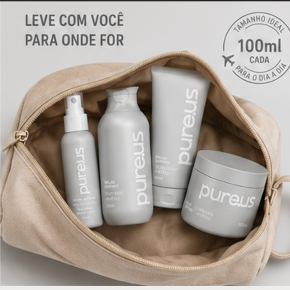 Kit Completo Capilar Brilho Extremo Anti Frizz Pure Us – 4 Itens