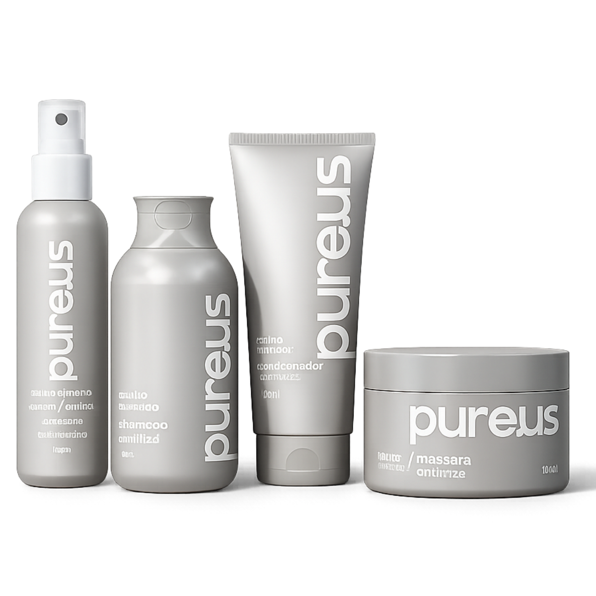 Kit Completo Capilar Brilho Extremo Anti Frizz Pure Us – 4 Itens